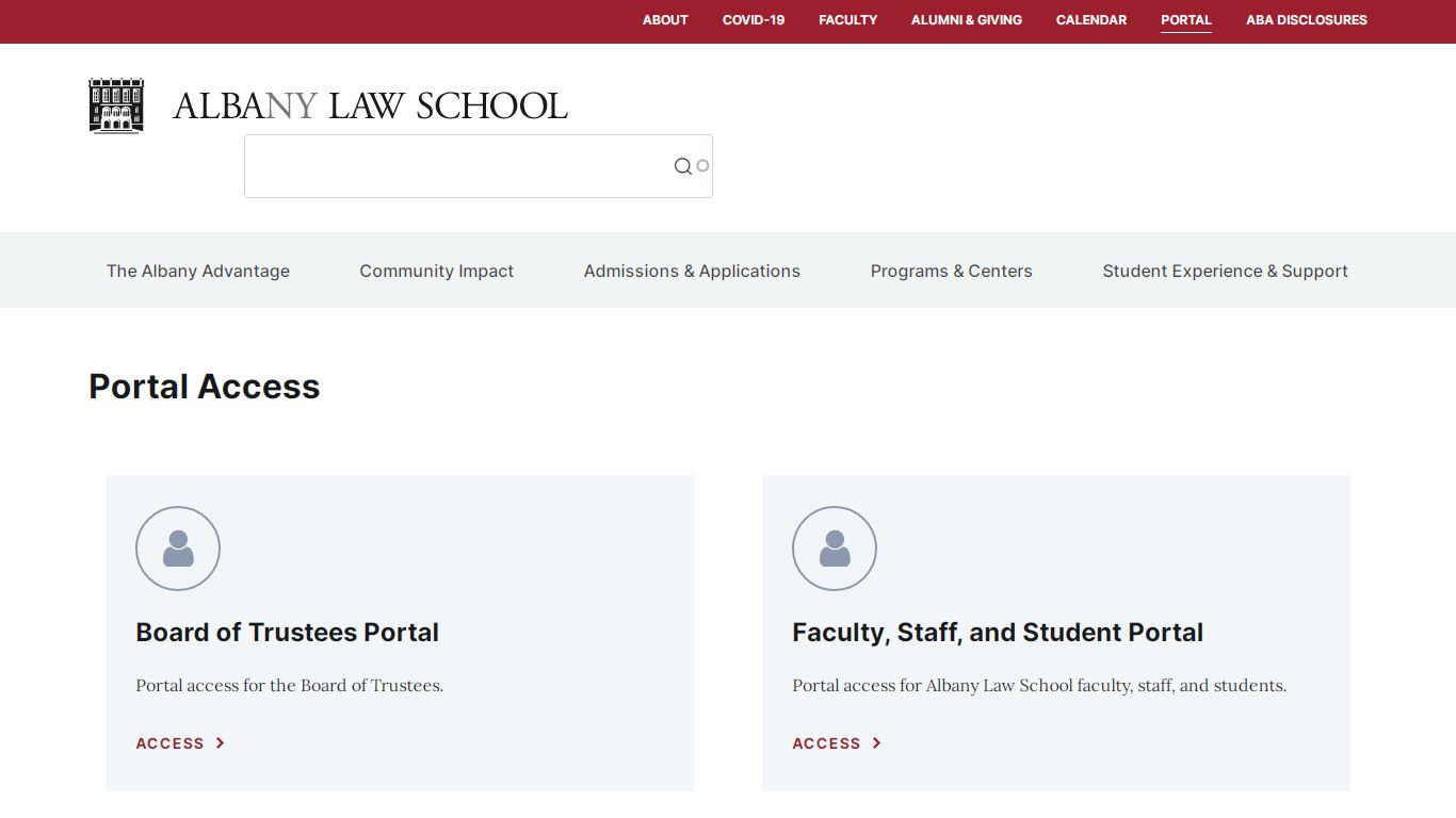 Portal Access | Albany Law School