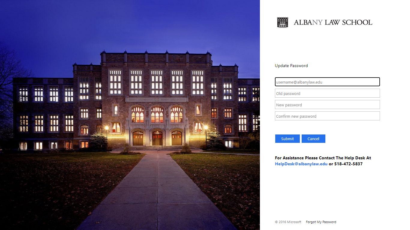 Update Password - adfs.albanylaw.edu