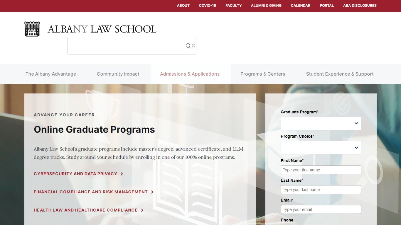 Online Graduate Programs | Albany Law School