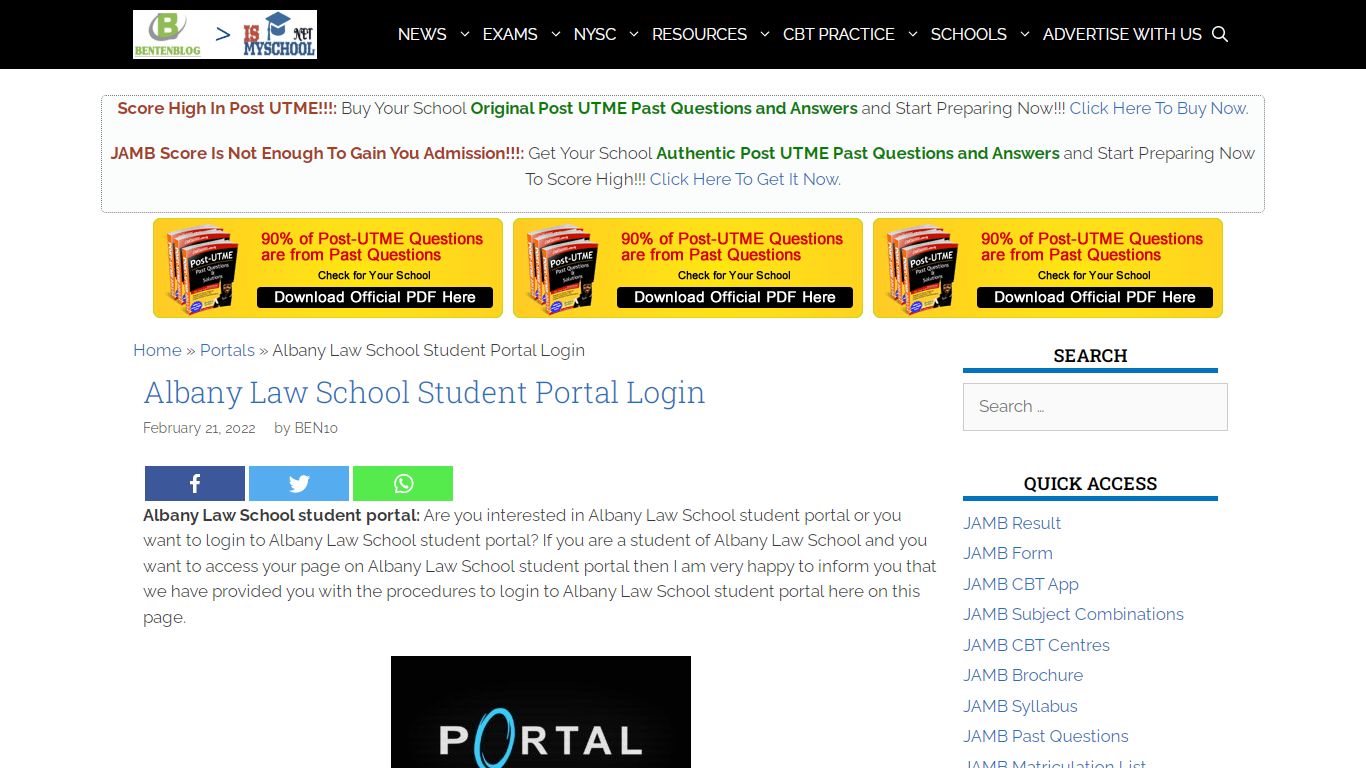 Albany Law School Student Portal Login